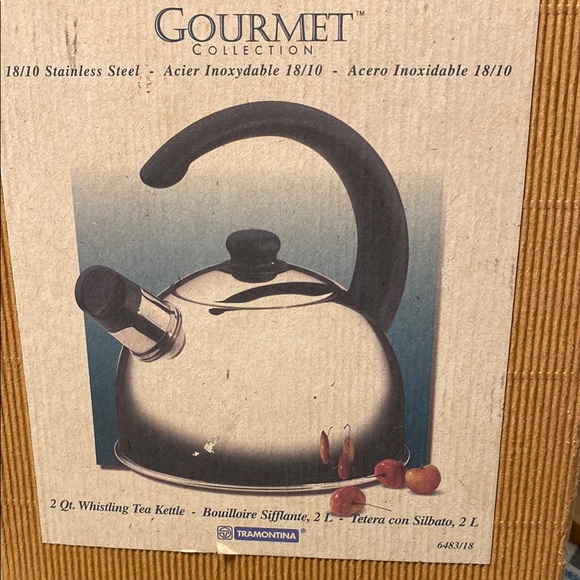 Stainless Steel Tea Kettle with Black Handle - Picture 4 of 4